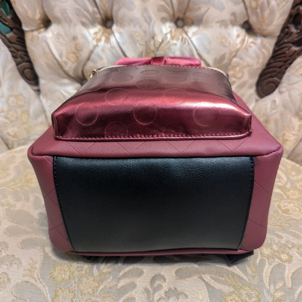 Disney Minnie Maroon, Multi-textured Loungefly Backpack - Picture 5 of 8